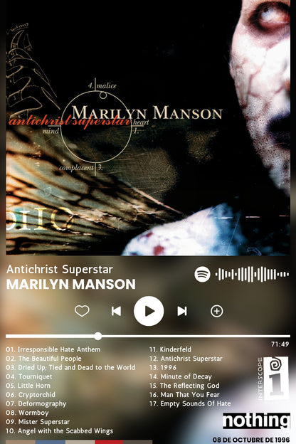 Poster Marilyn Manson - Antichrist Superstar (1996) | Estilo Spotify