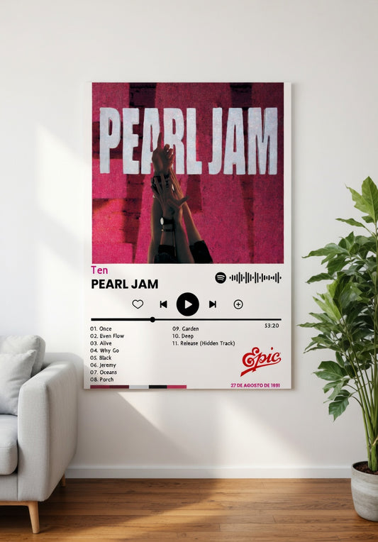 Poster Pearl Jam - Ten (1991) | Estilo Spotify