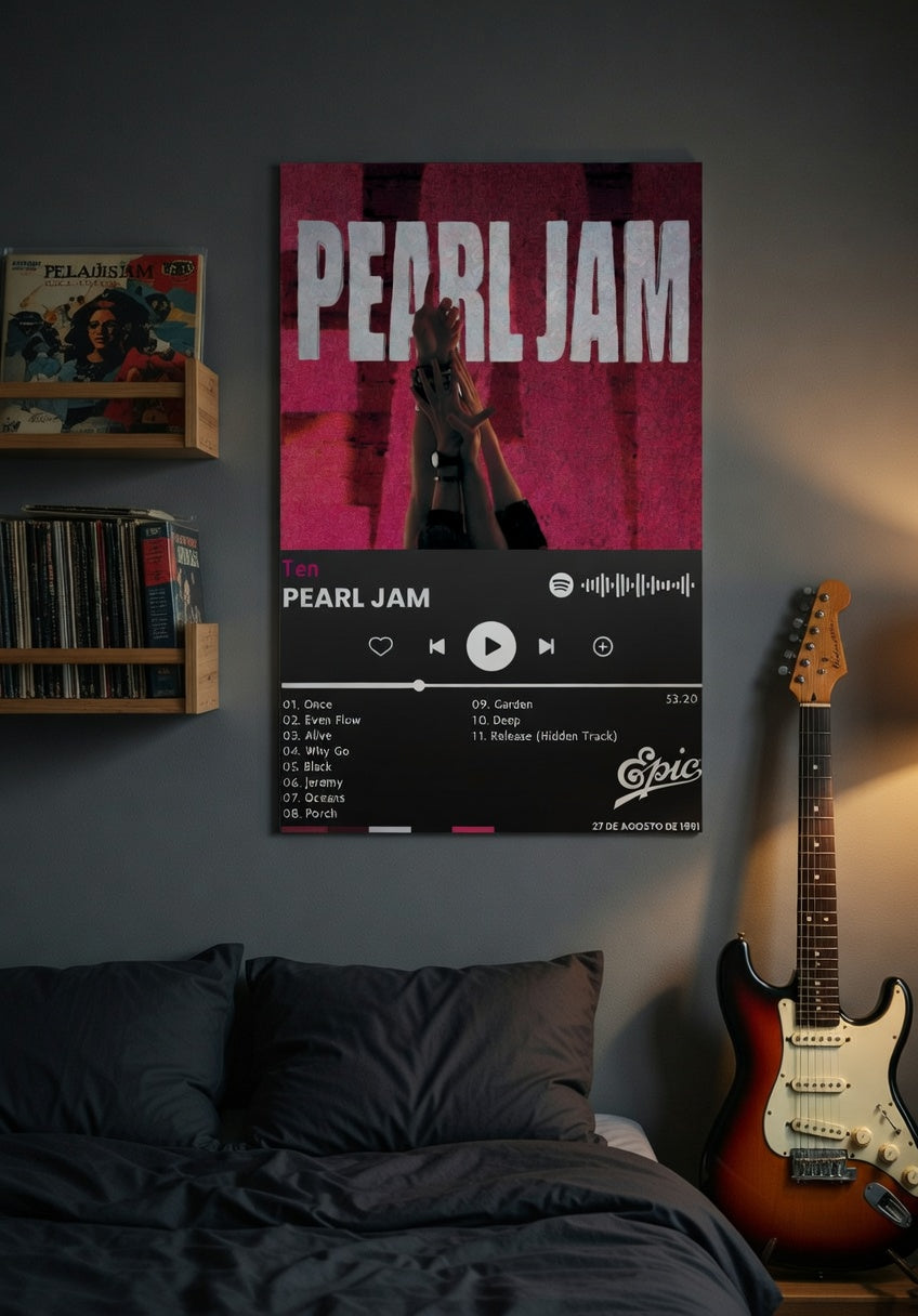 Poster Pearl Jam - Ten (1991) | Estilo Spotify