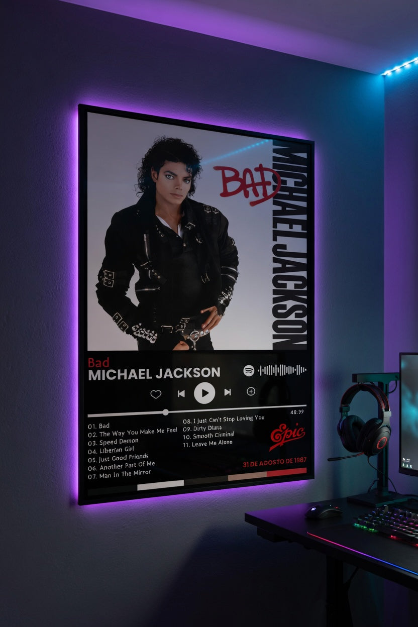 Poster Michael Jackson - Bad (1987) | Estilo Spotify