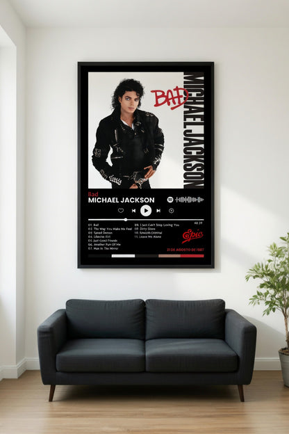 Poster Michael Jackson - Bad (1987) | Estilo Spotify