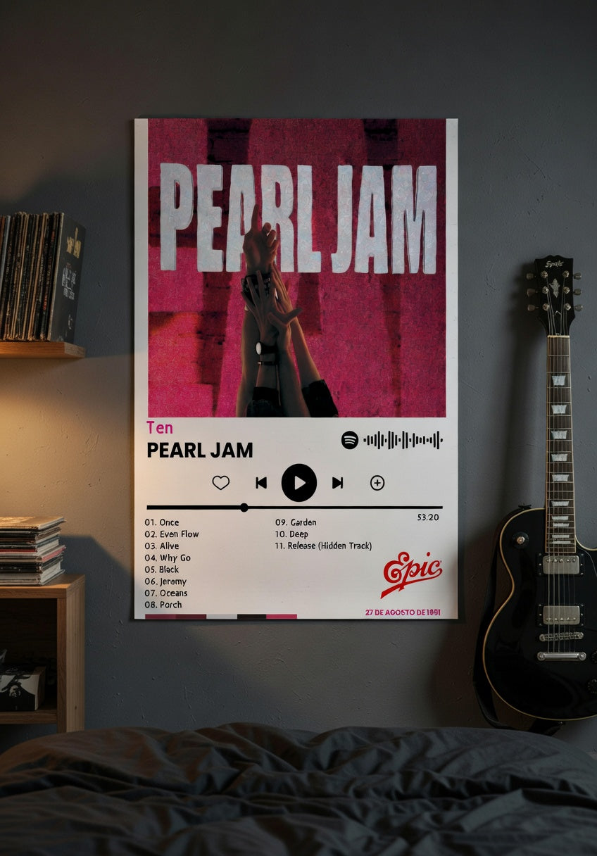 Poster Pearl Jam - Ten (1991) | Estilo Spotify