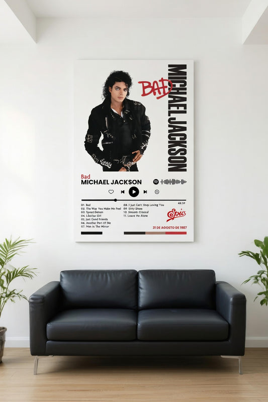 Poster Michael Jackson - Bad (1987) | Estilo Spotify